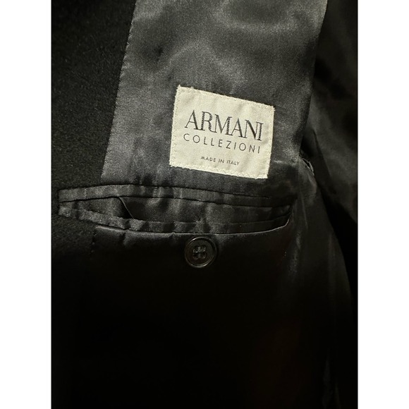 ARMANI COLONI men’s size 44R Cashmere black overcoat Made in Italy - Picture 5 of 6